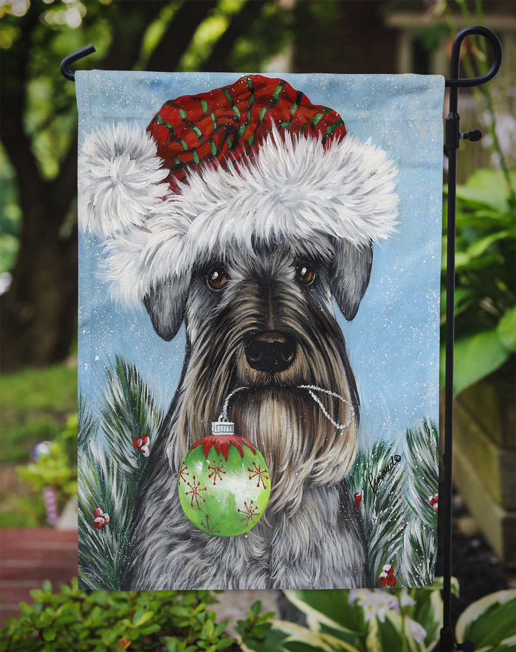 Schnauzer Christmas Pure at Heart Flag Garden Size PPP3163GF  the-store.com.