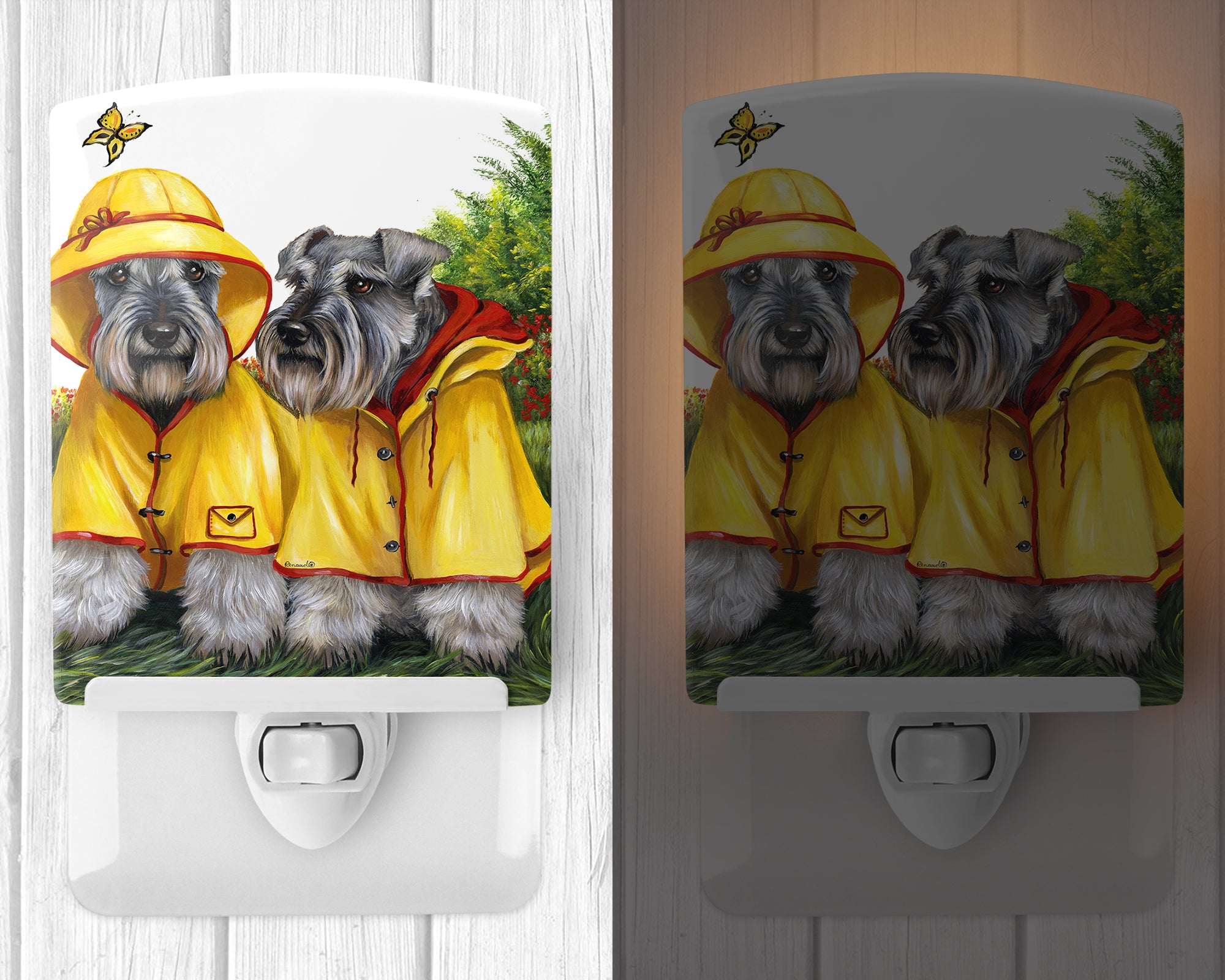 Schnauzer Rain Gear Ceramic Night Light PPP3164CNL - the-store.com