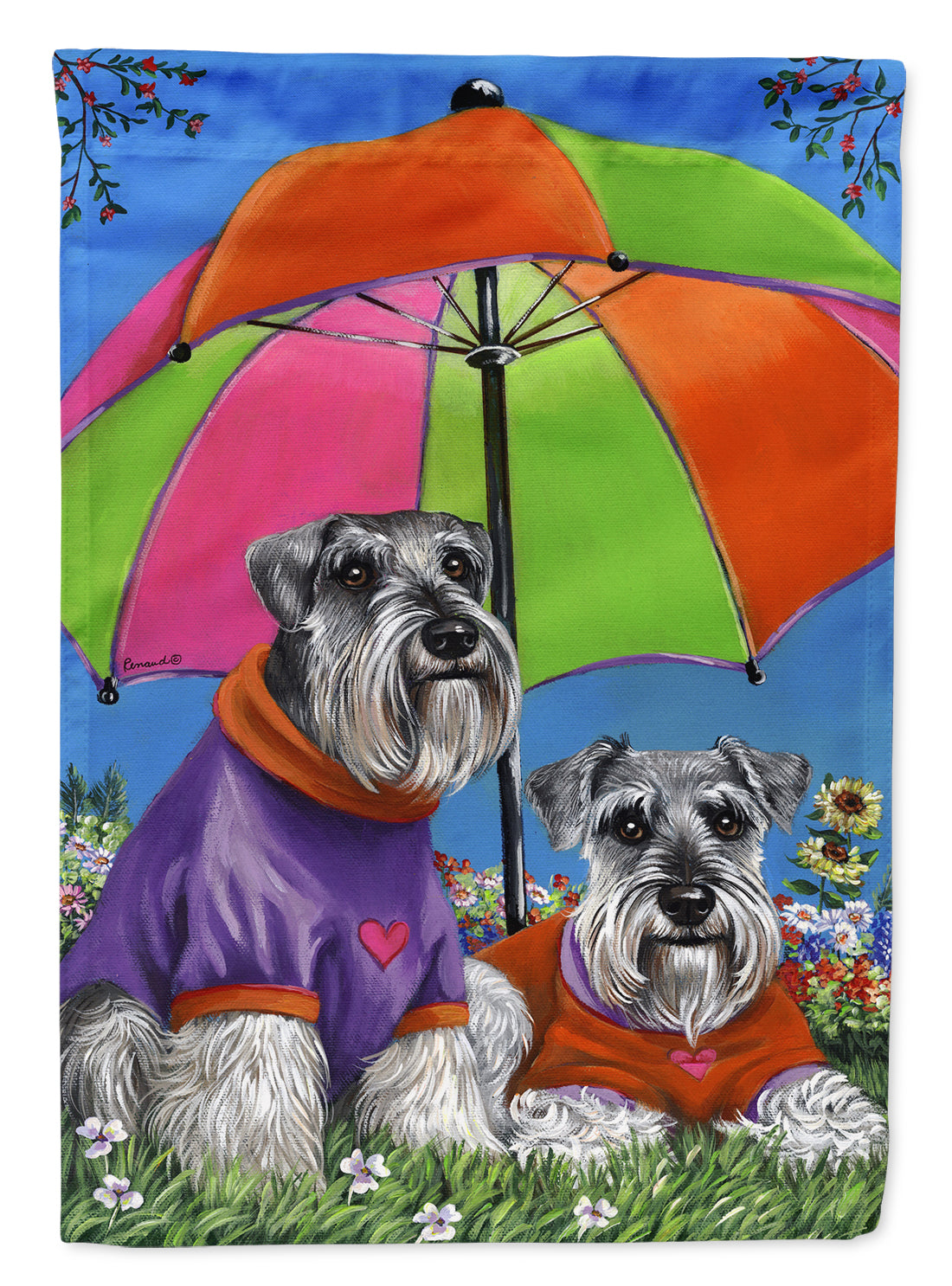 Schnauzer Soulmates Flag Canvas House Size PPP3166CHF  the-store.com.