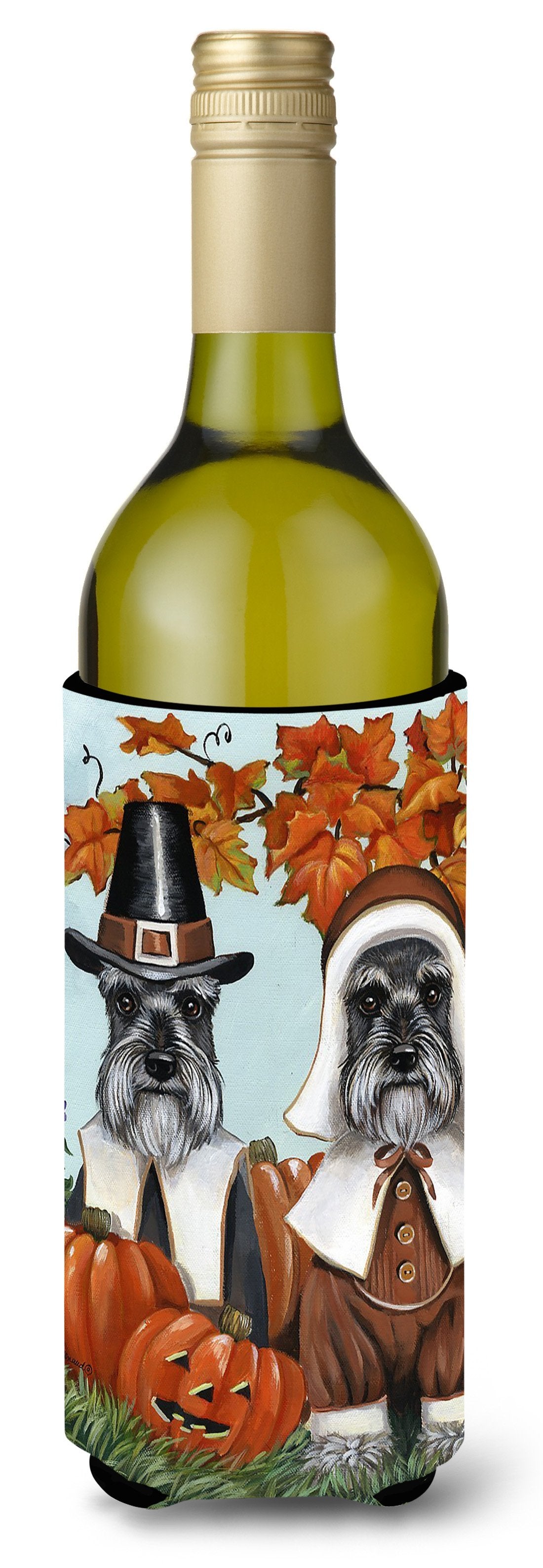 Schnauzer Thanksgiving Pilgrims Wine Bottle Hugger PPP3167LITERK by Caroline's Treasures