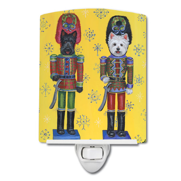 Scottie and Westie Christmas Nutcrackers Ceramic Night Light PPP3169CNL - the-store.com