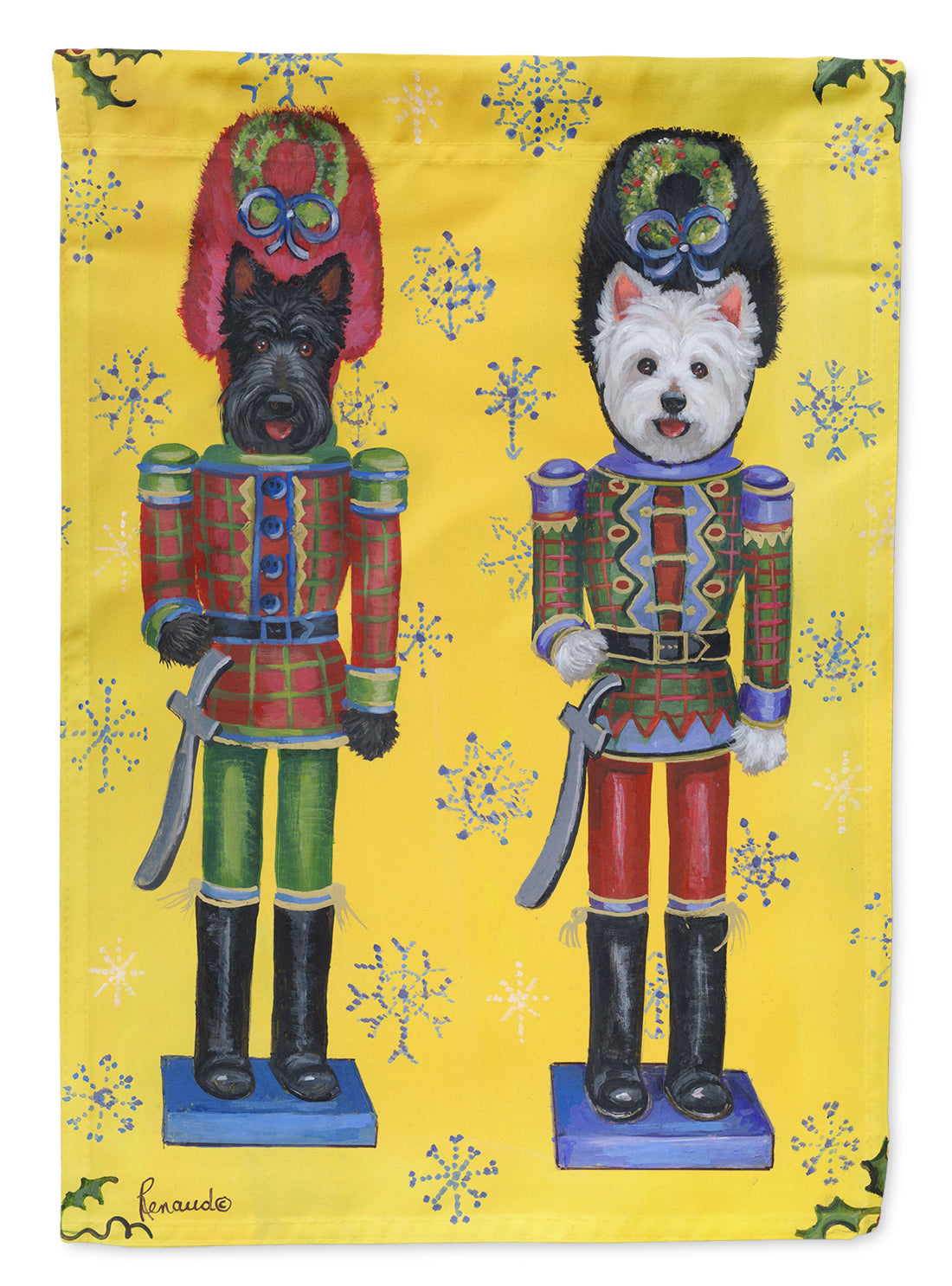 Scottie and Westie Christmas Nutcrackers Flag Garden Size PPP3169GF  the-store.com.