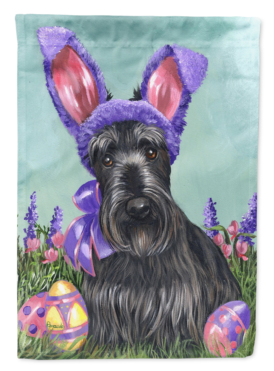 Scottie Easter Bunny Flag Canvas House Size PPP3172CHF  the-store.com.