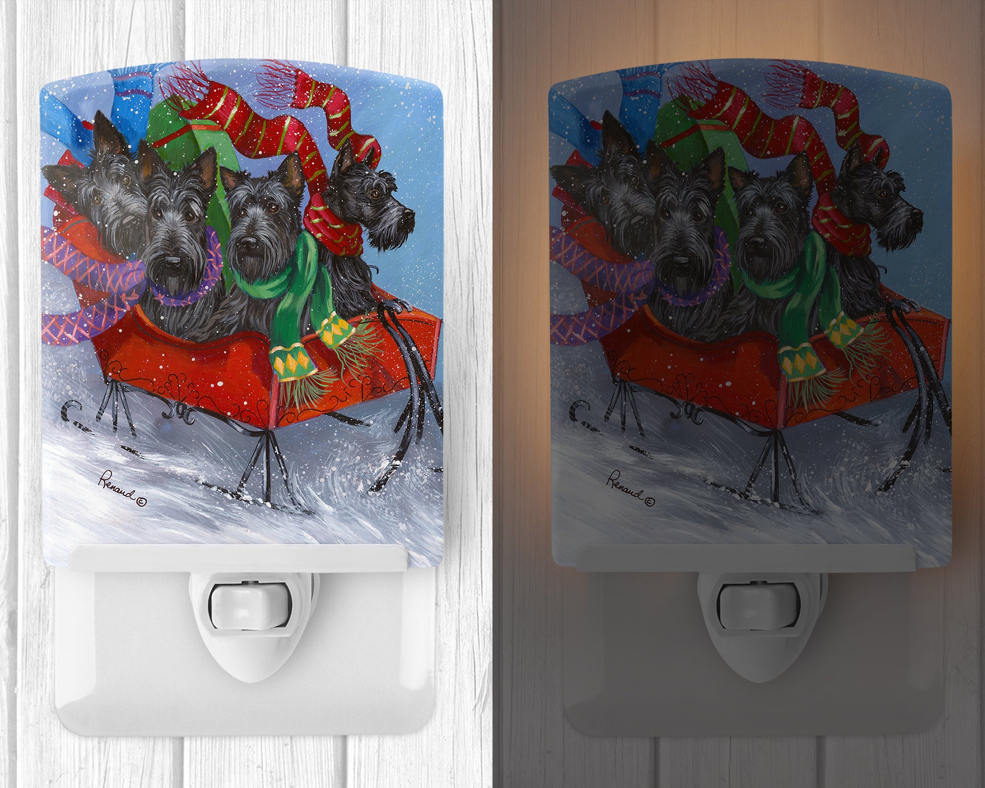 Scottie Christmas Dashing Ceramic Night Light PPP3174CNL - the-store.com