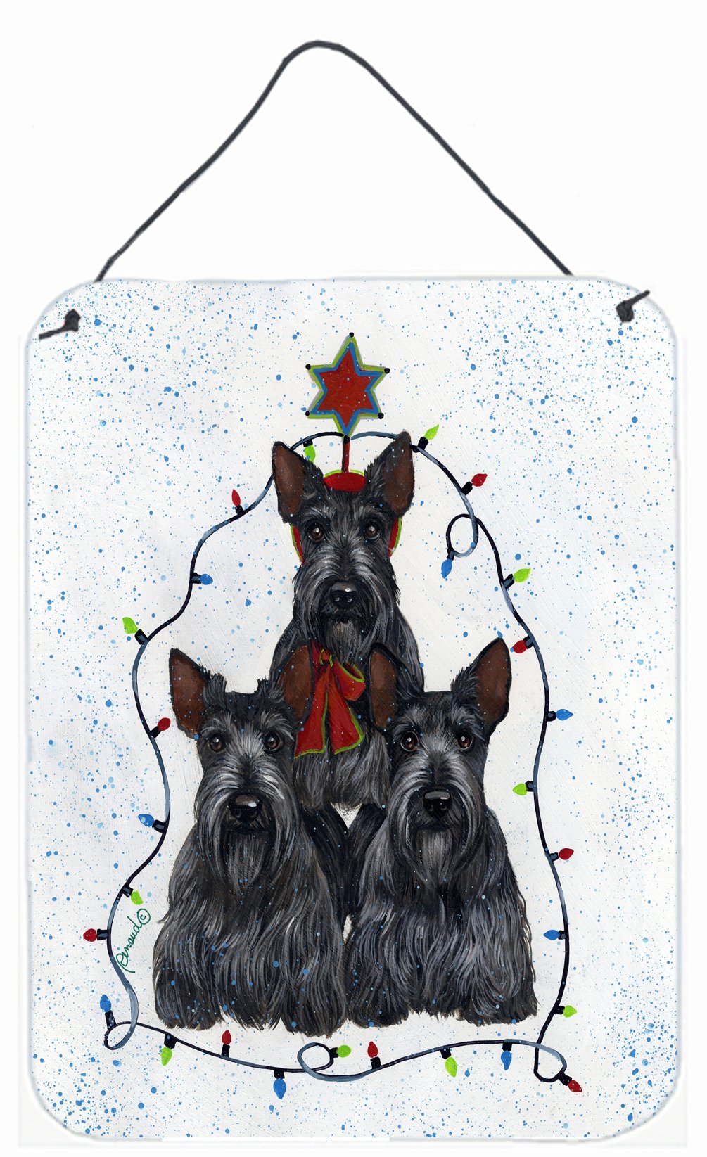 Buy this Scottie Christmas Family Tree Wall or Door Hanging Prints PPP3176DS1216