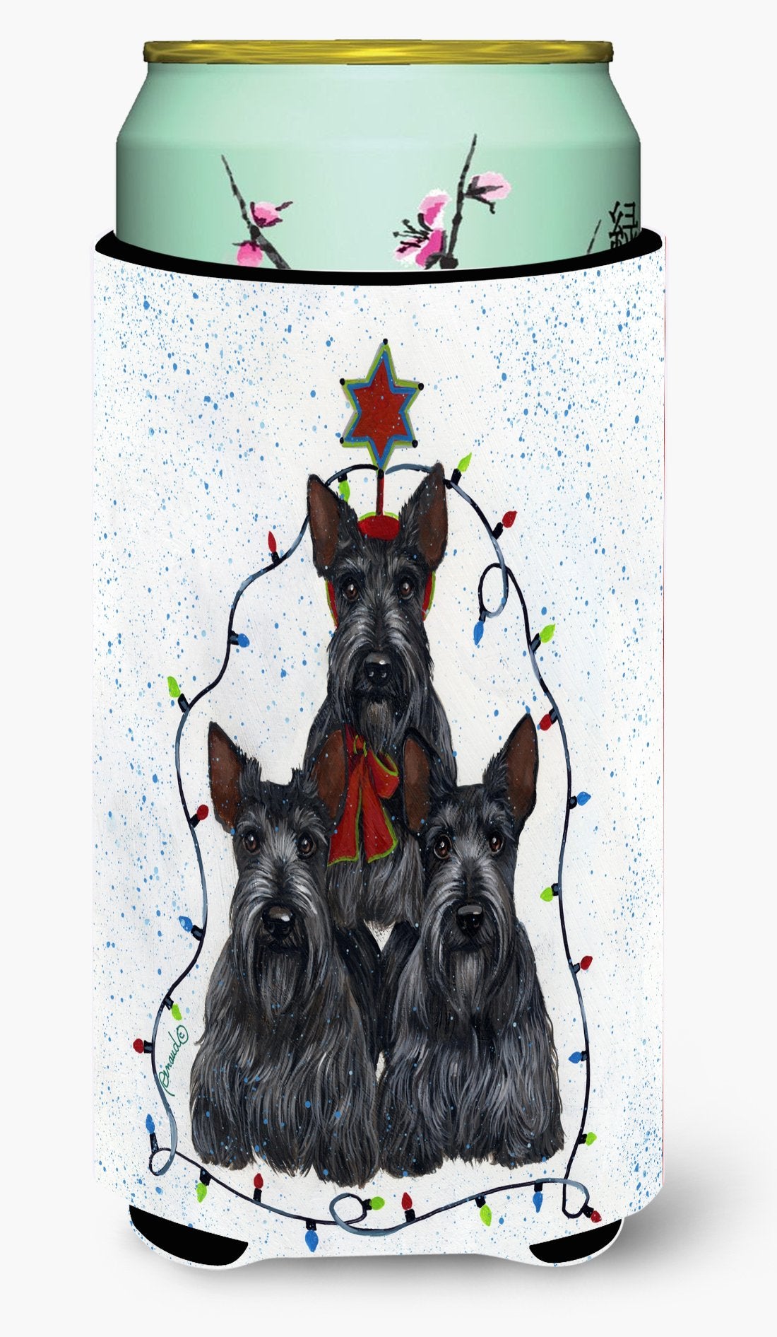 Scottie Christmas Family Tree Tall Boy Hugger PPP3176TBC by Caroline&#39;s Treasures