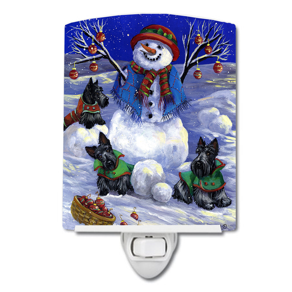 Scottie Christmas Snowman Ceramic Night Light PPP3184CNL - the-store.com