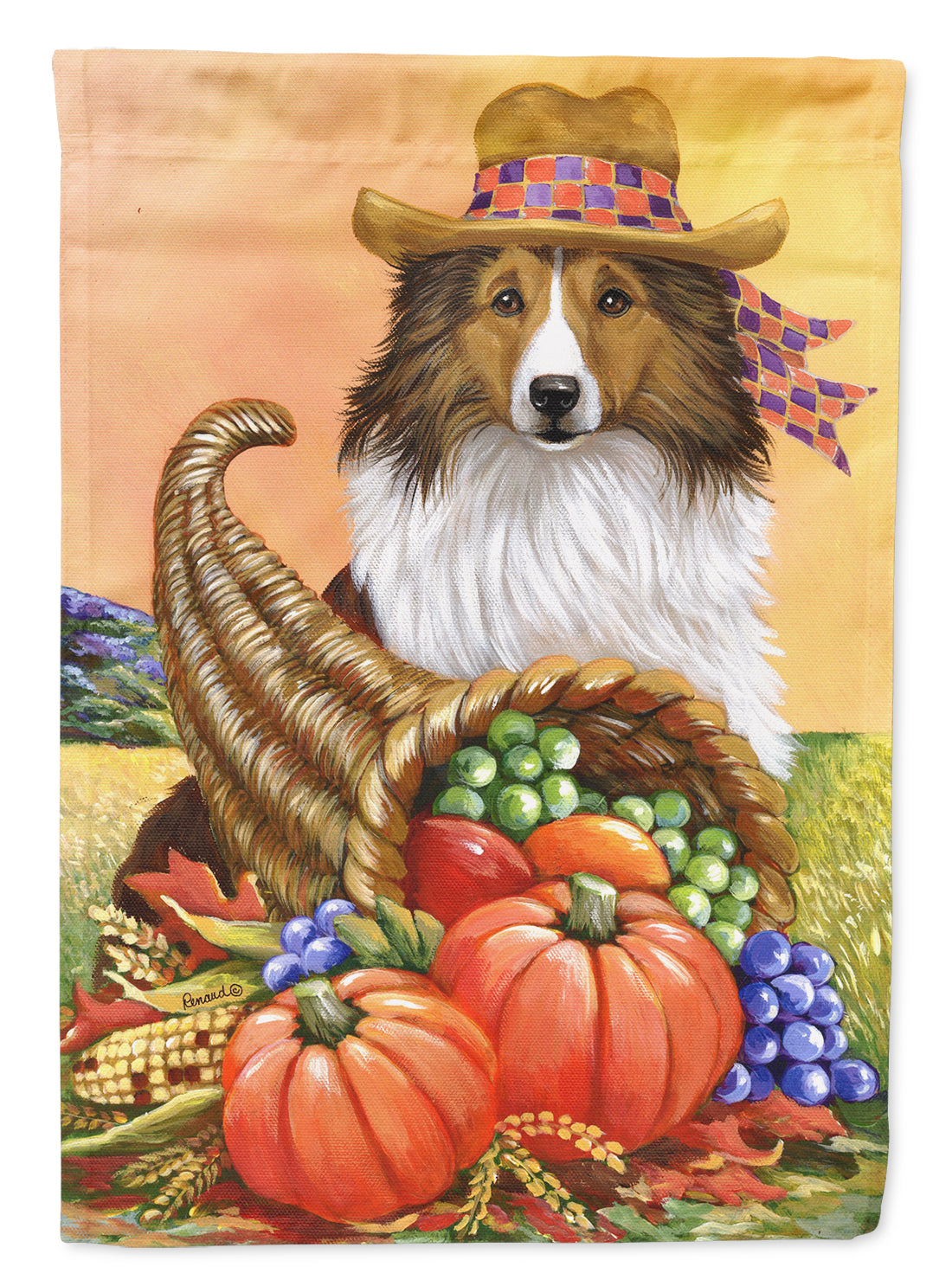 Sheltie Autumn Flag Garden Size PPP3185GF  the-store.com.