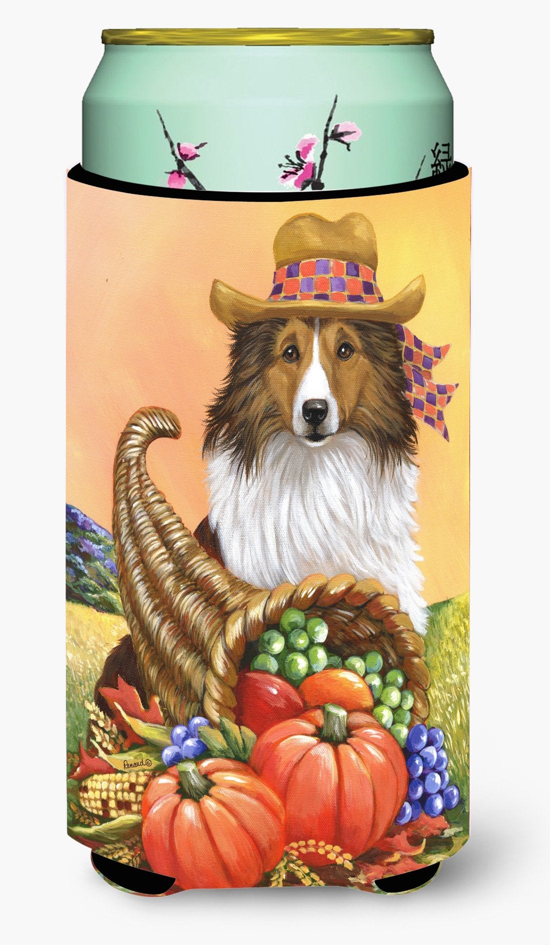 Sheltie Autumn Tall Boy Hugger PPP3185TBC by Caroline&#39;s Treasures