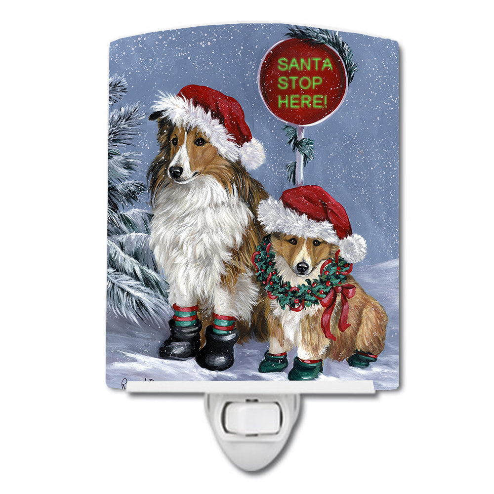 Sheltie Christmas Santa Stop Ceramic Night Light PPP3188CNL - the-store.com