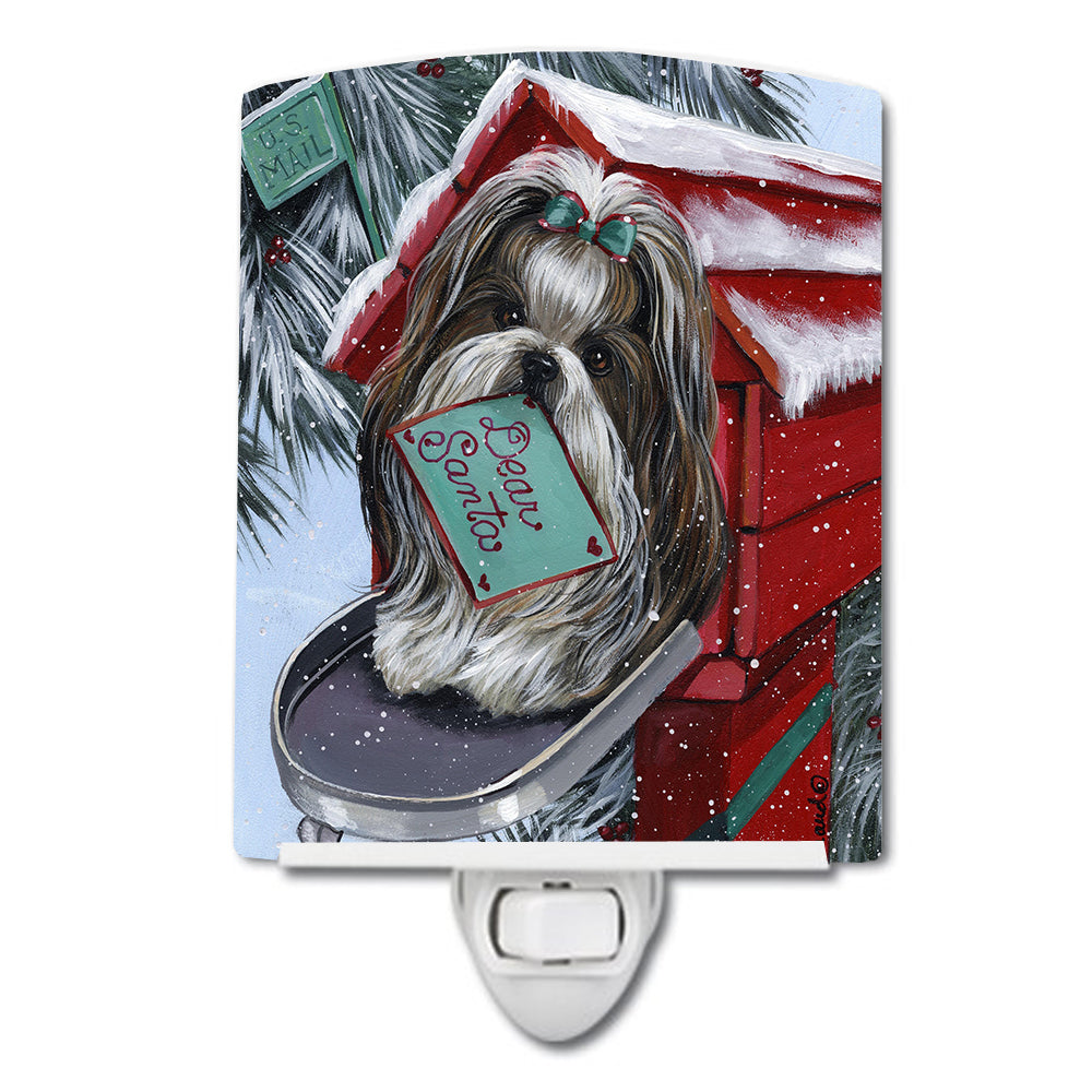 Shih Tzu Christmas Letter to Santa Ceramic Night Light PPP3189CNL - the-store.com