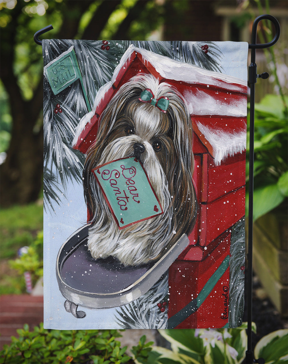 Shih Tzu Christmas Letter to Santa Flag Garden Size PPP3189GF  the-store.com.