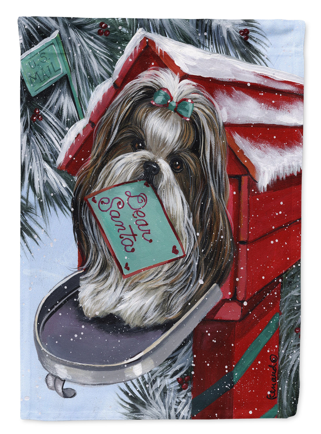 Shih Tzu Christmas Letter to Santa Flag Garden Size PPP3189GF  the-store.com.