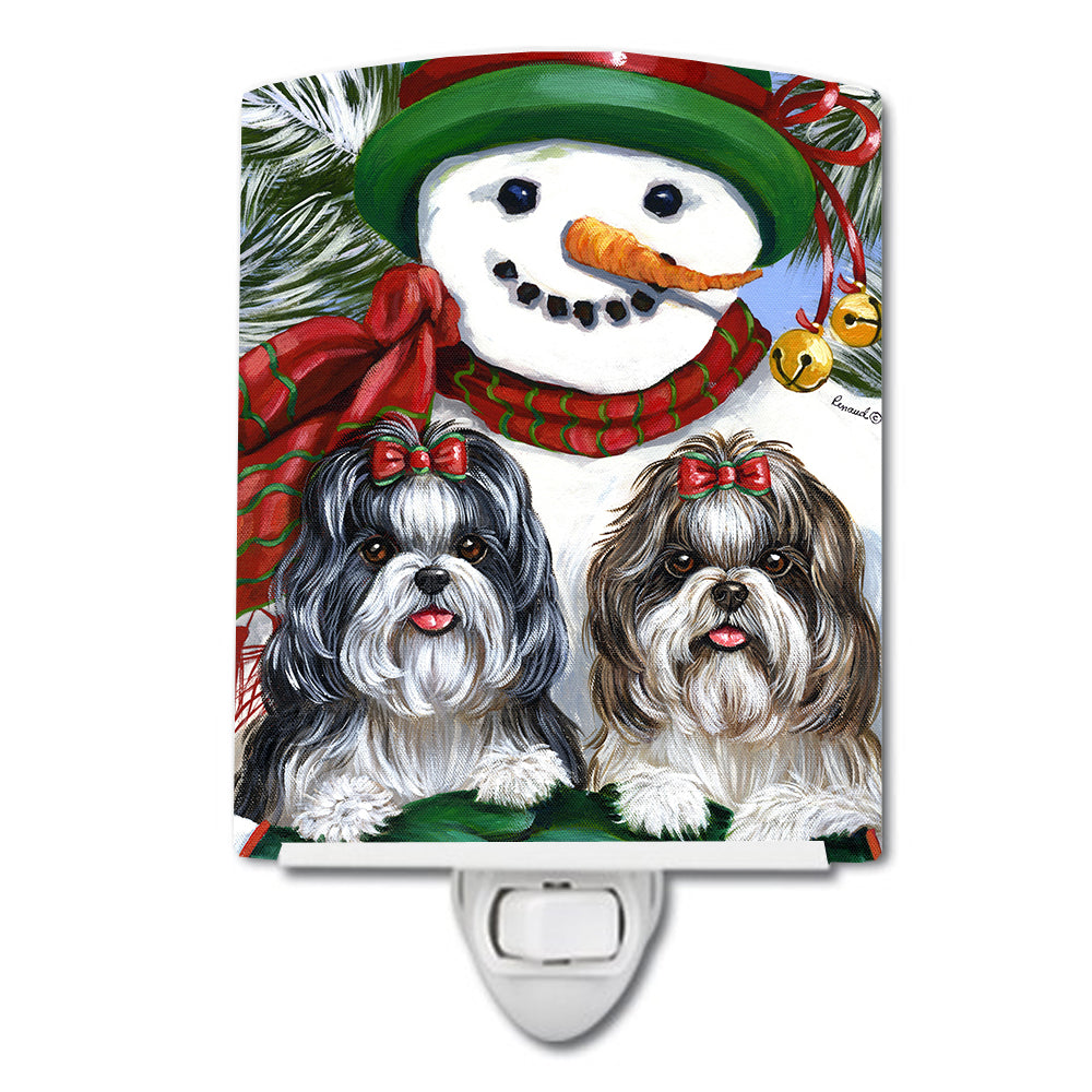 Shih Tzu Christmas Snowman Ceramic Night Light PPP3191CNL - the-store.com