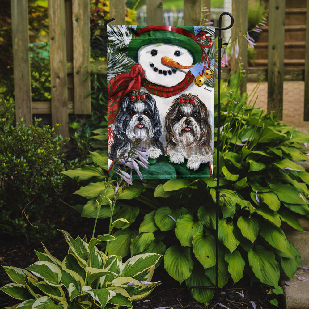 Shih Tzu Christmas Snowman Flag Garden Size PPP3191GF  the-store.com.