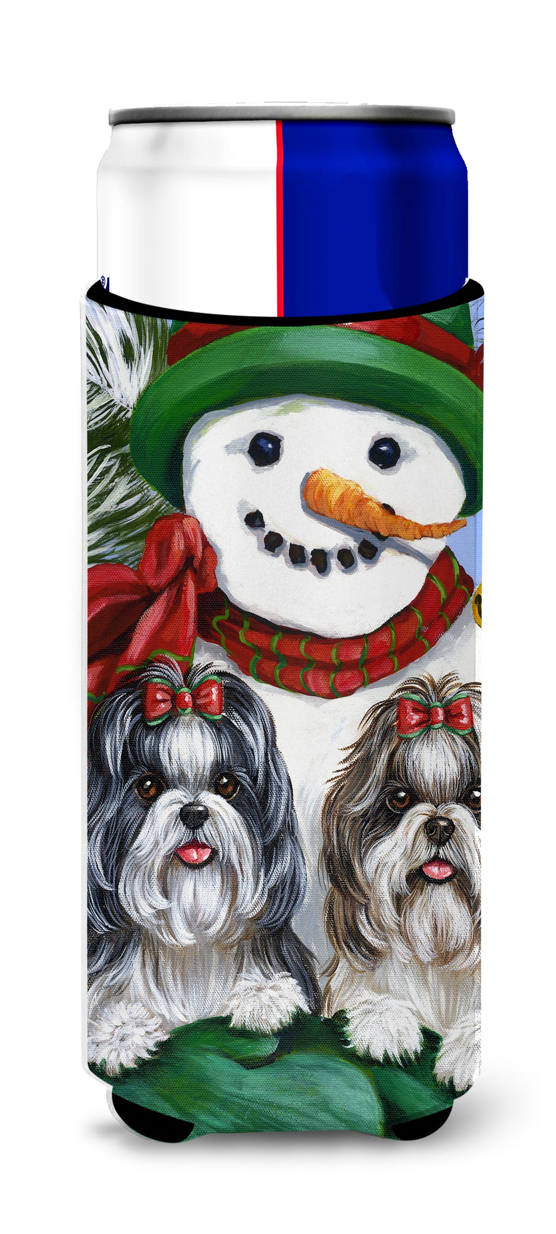 Shih Tzu Christmas Snowman Ultra Hugger for slim cans PPP3191MUK  the-store.com.