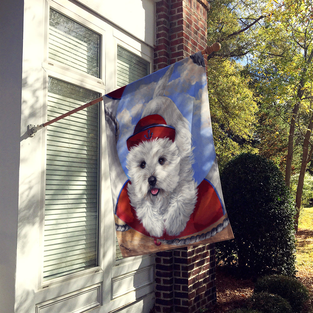 Westie Ahoy Sailor Flag Canvas House Size PPP3197CHF  the-store.com.