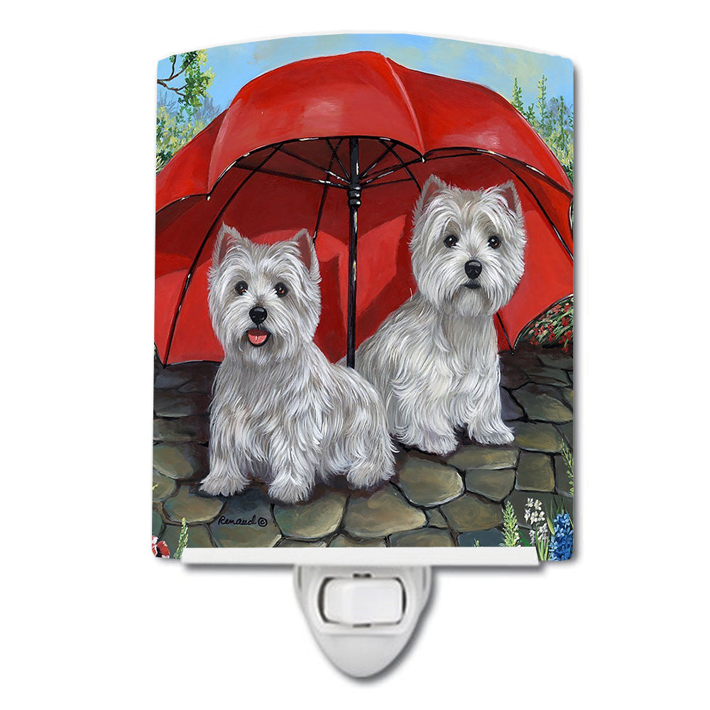 Westie April Showers Ceramic Night Light PPP3198CNL - the-store.com