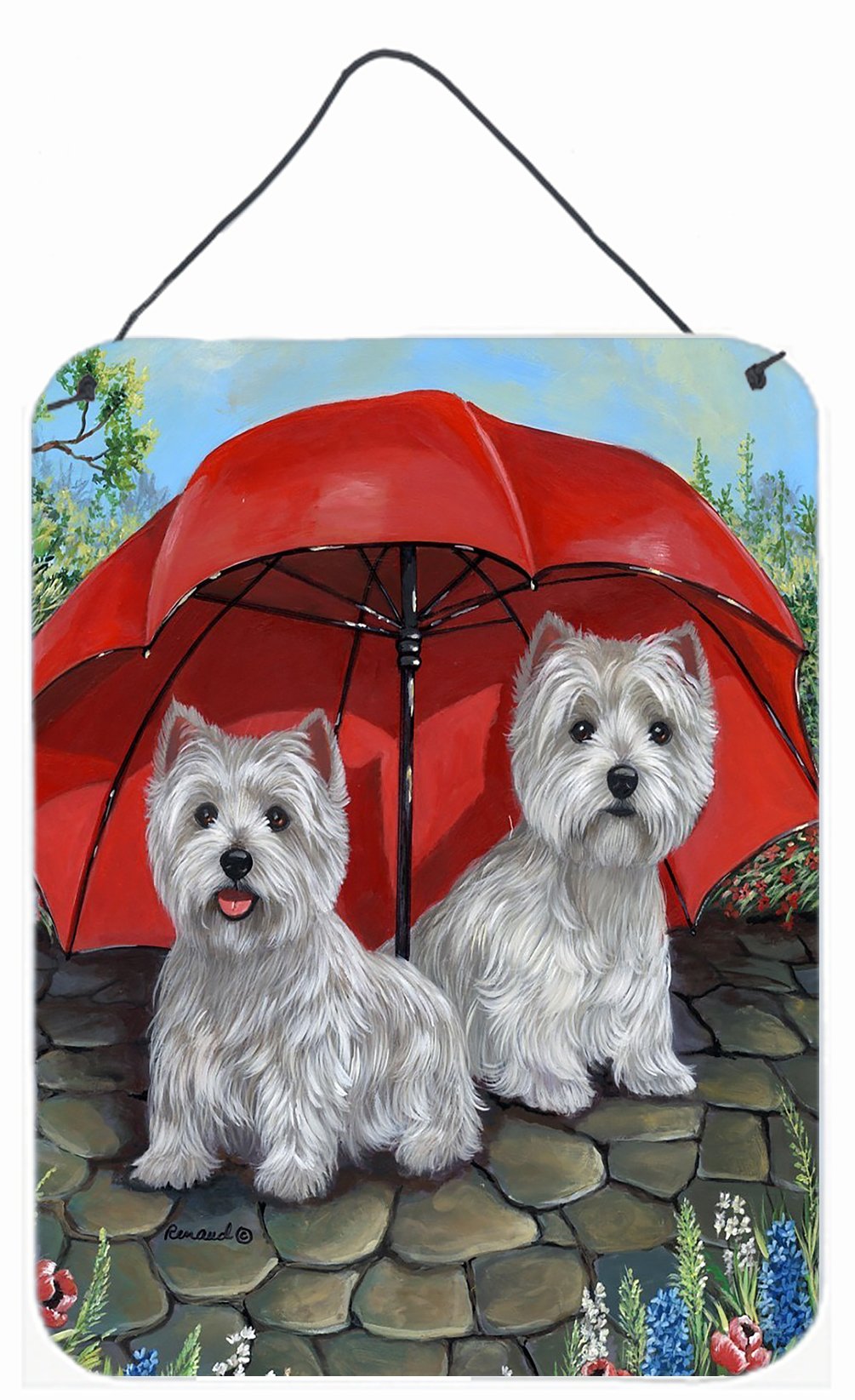 Buy this Westie April Showers Wall or Door Hanging Prints PPP3198DS1216