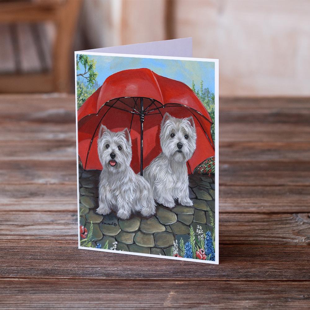 Buy this Westie April Showers Greeting Cards and Envelopes Pack of 8