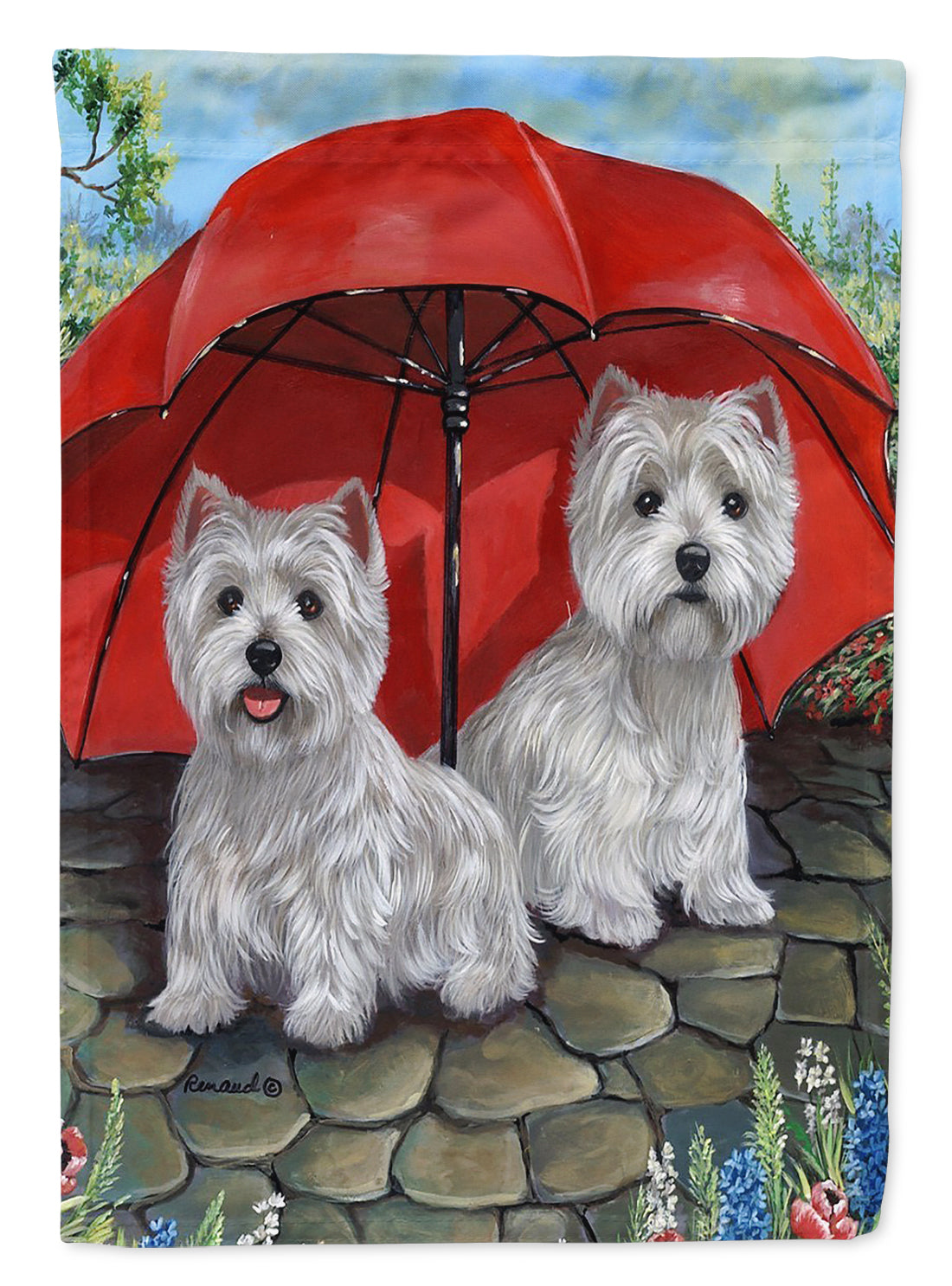 Westie April Showers Flag Garden Size PPP3198GF  the-store.com.