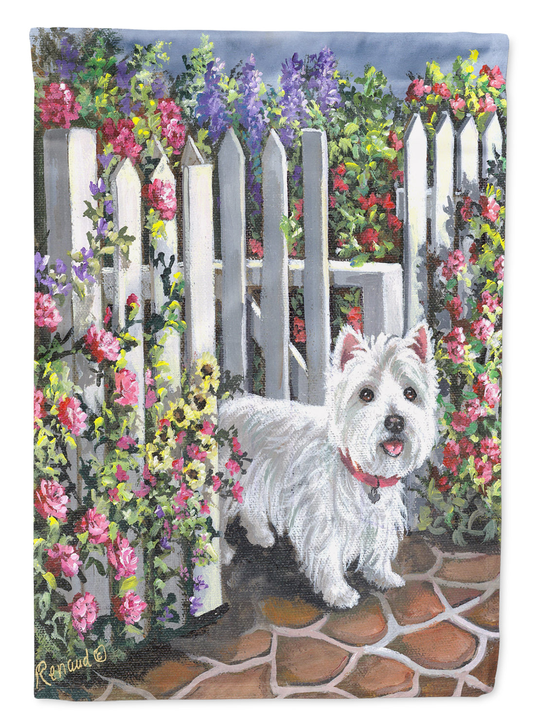 Westie At the Gate Flag Garden Size PPP3199GF  the-store.com.