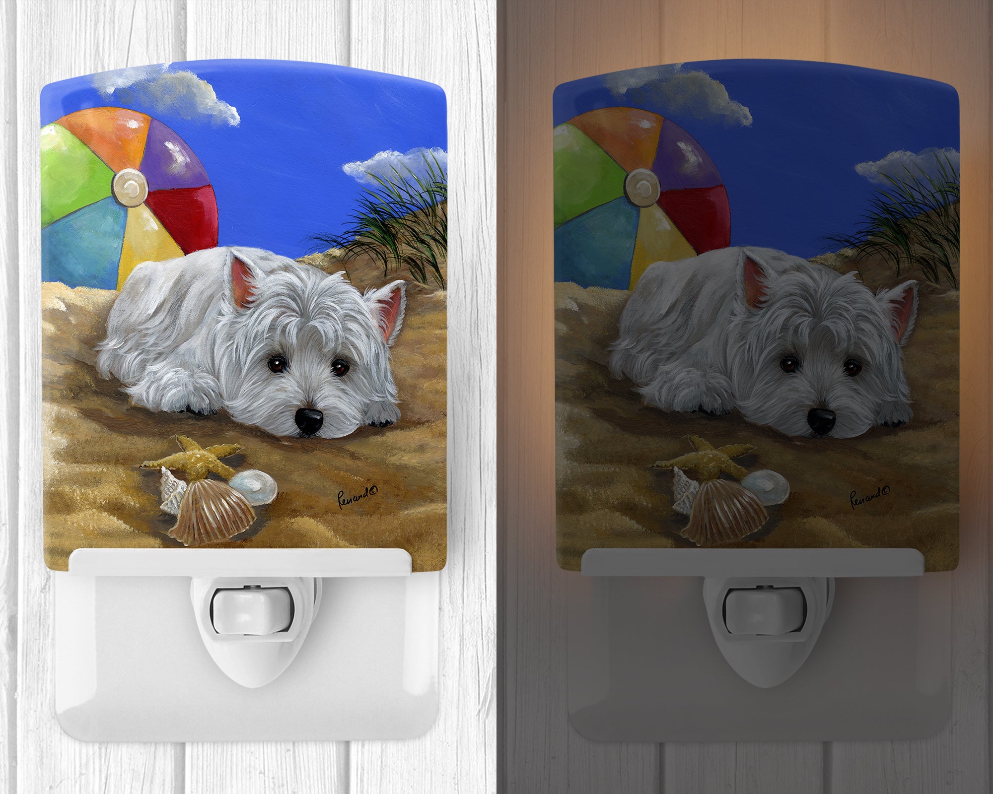 Westie Beach Baby Ceramic Night Light PPP3202CNL - the-store.com