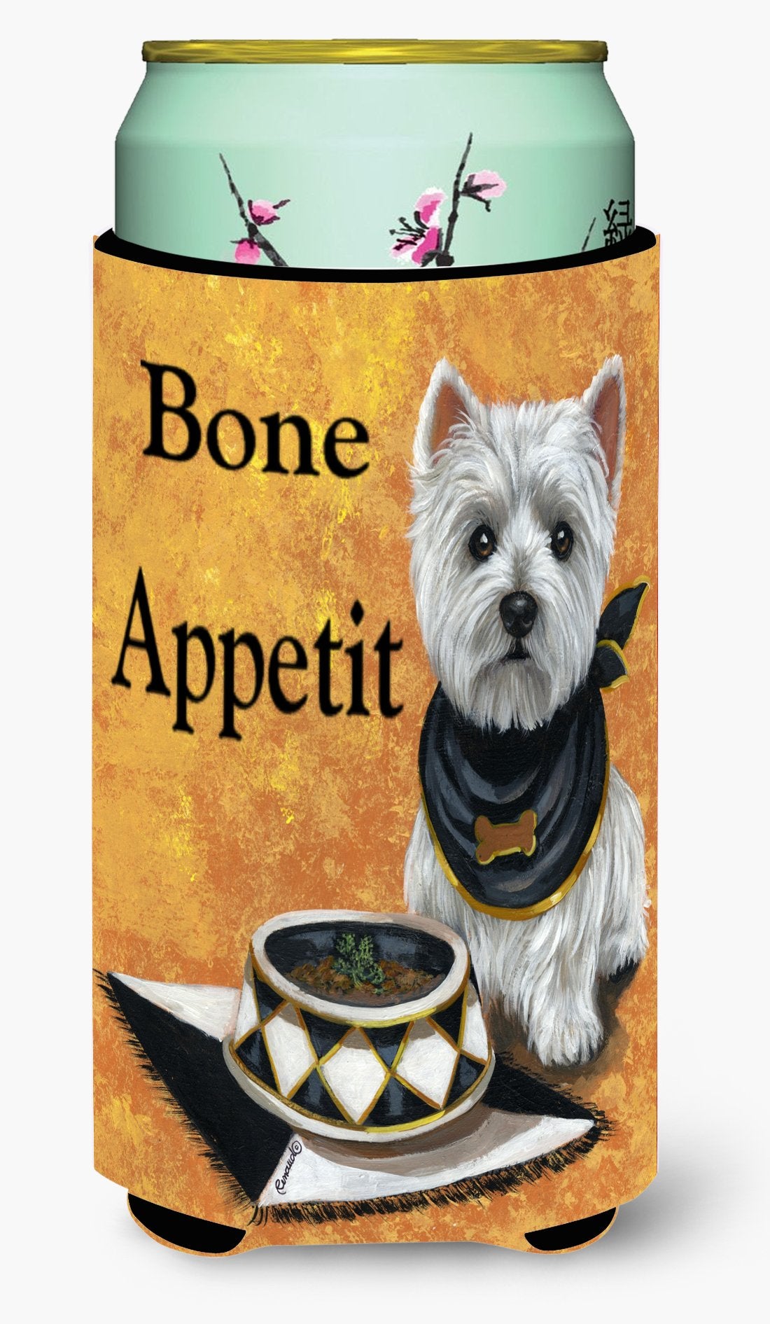 Westie Bone Appetit Tall Boy Hugger PPP3203TBC by Caroline's Treasures