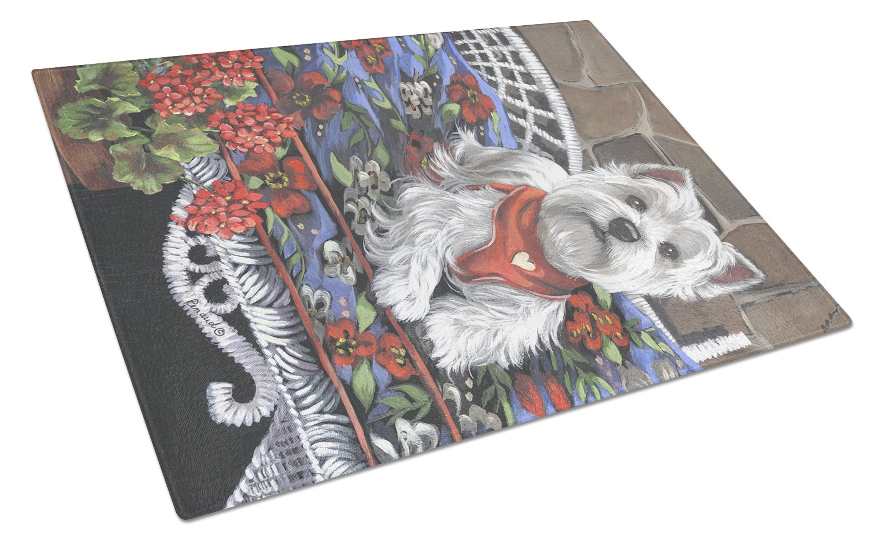 Westie Hannah Mae Glass Cutting Board Large PPP3206LCB by Caroline's Treasures