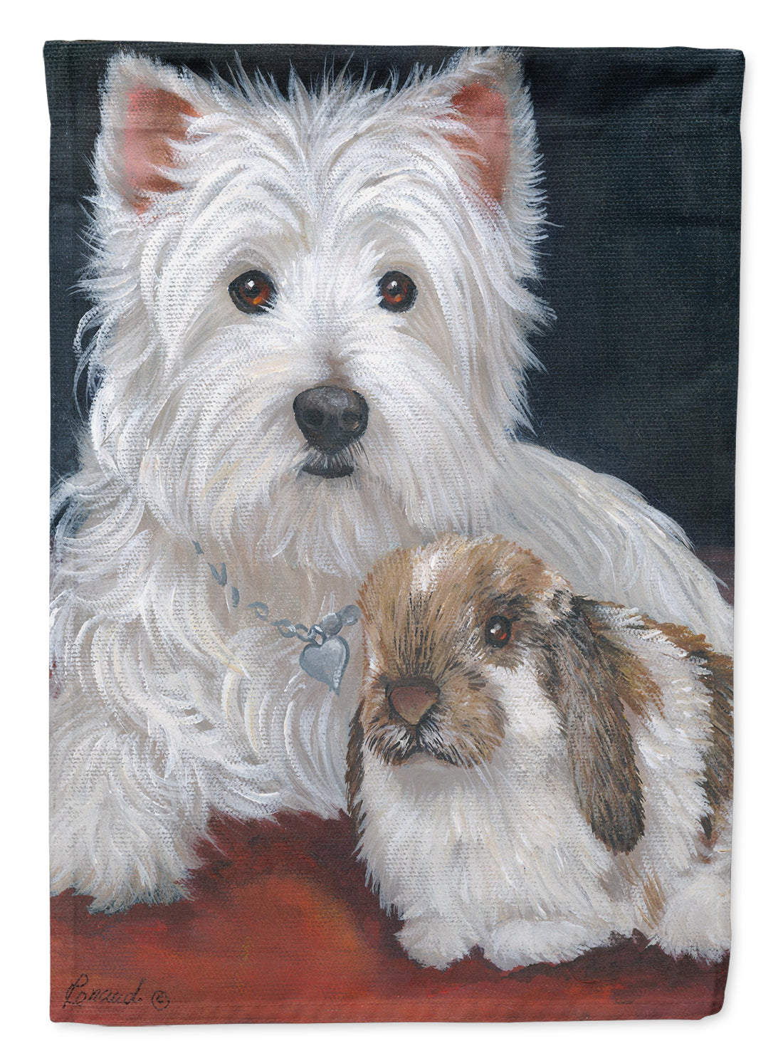 Westie Rabbit Harmony Flag Garden Size PPP3207GF  the-store.com.