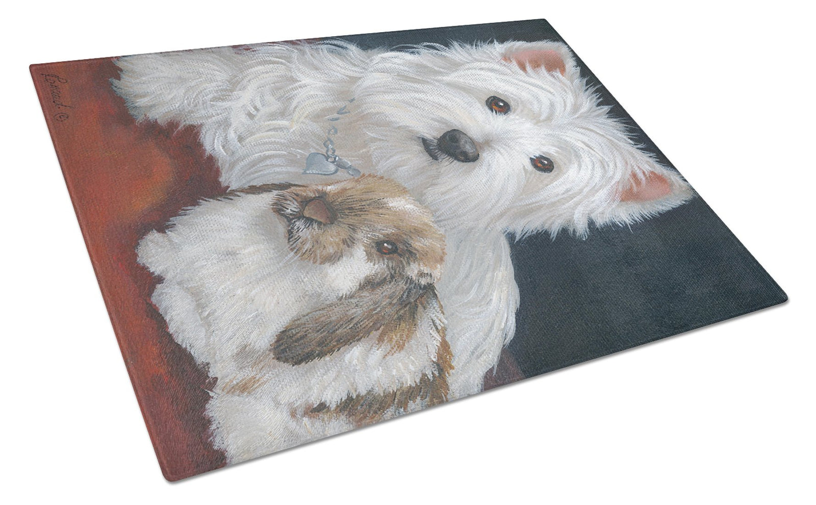 Westie Rabbit Harmony Glass Cutting Board Large PPP3207LCB by Caroline's Treasures