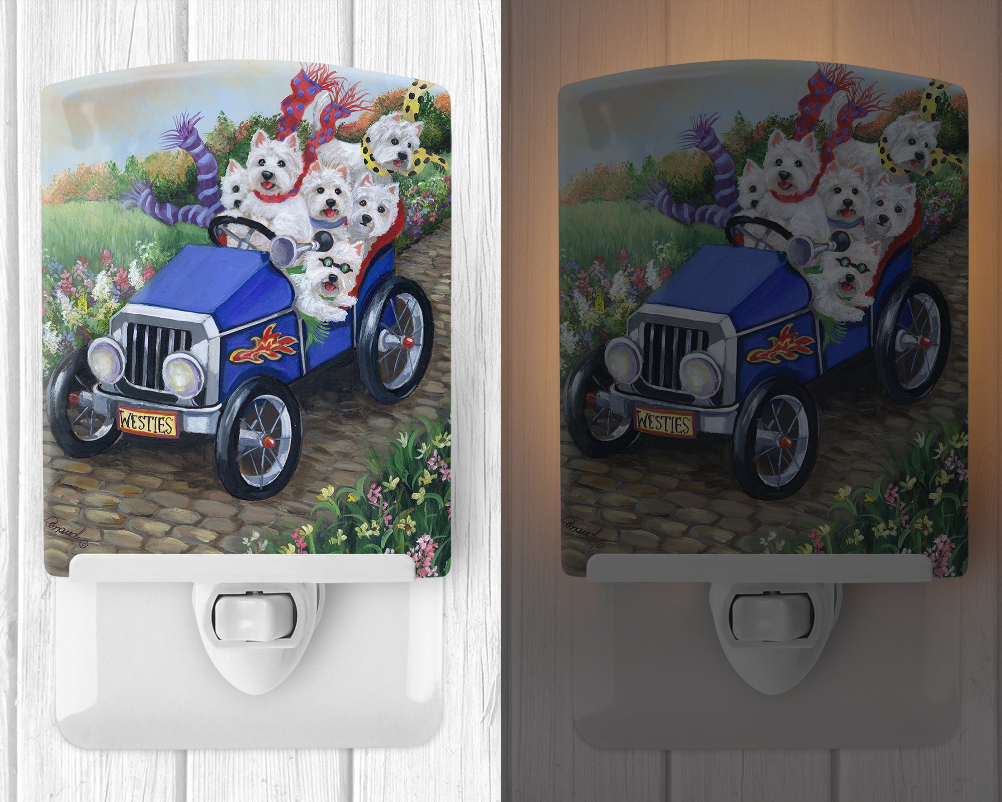 Westie Hot Rod Ceramic Night Light PPP3209CNL - the-store.com