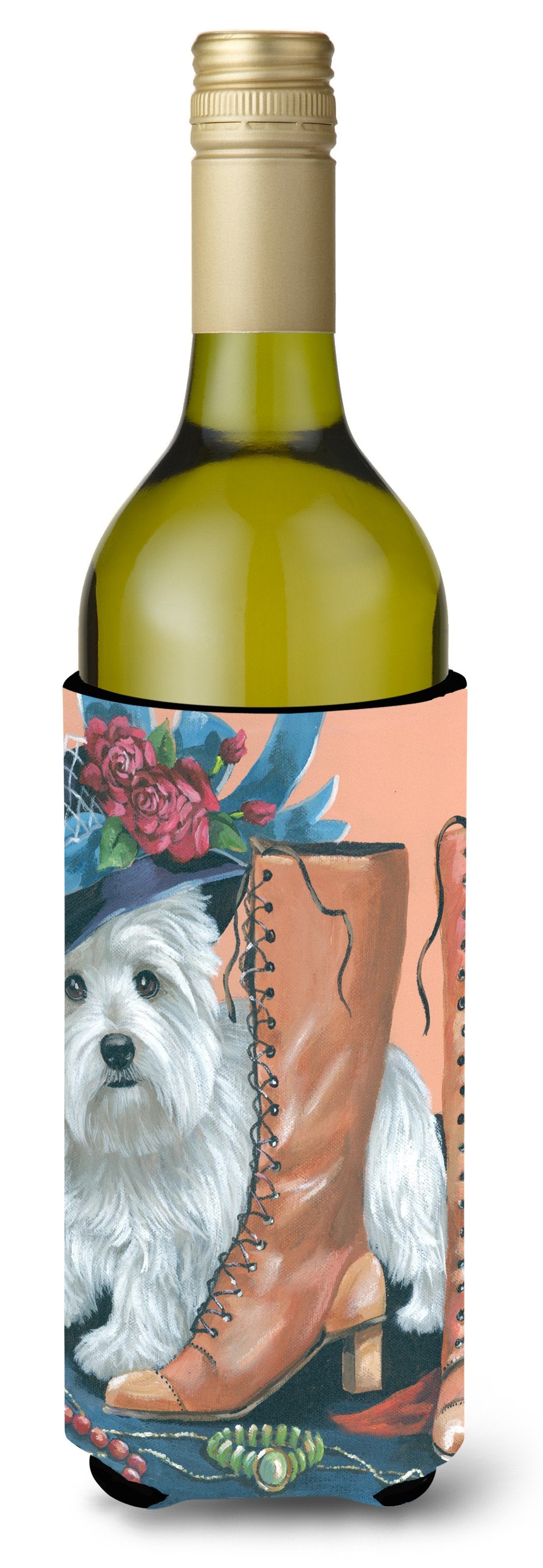 Westie in Mom&#39;s Closet Wine Bottle Hugger PPP3211LITERK by Caroline&#39;s Treasures