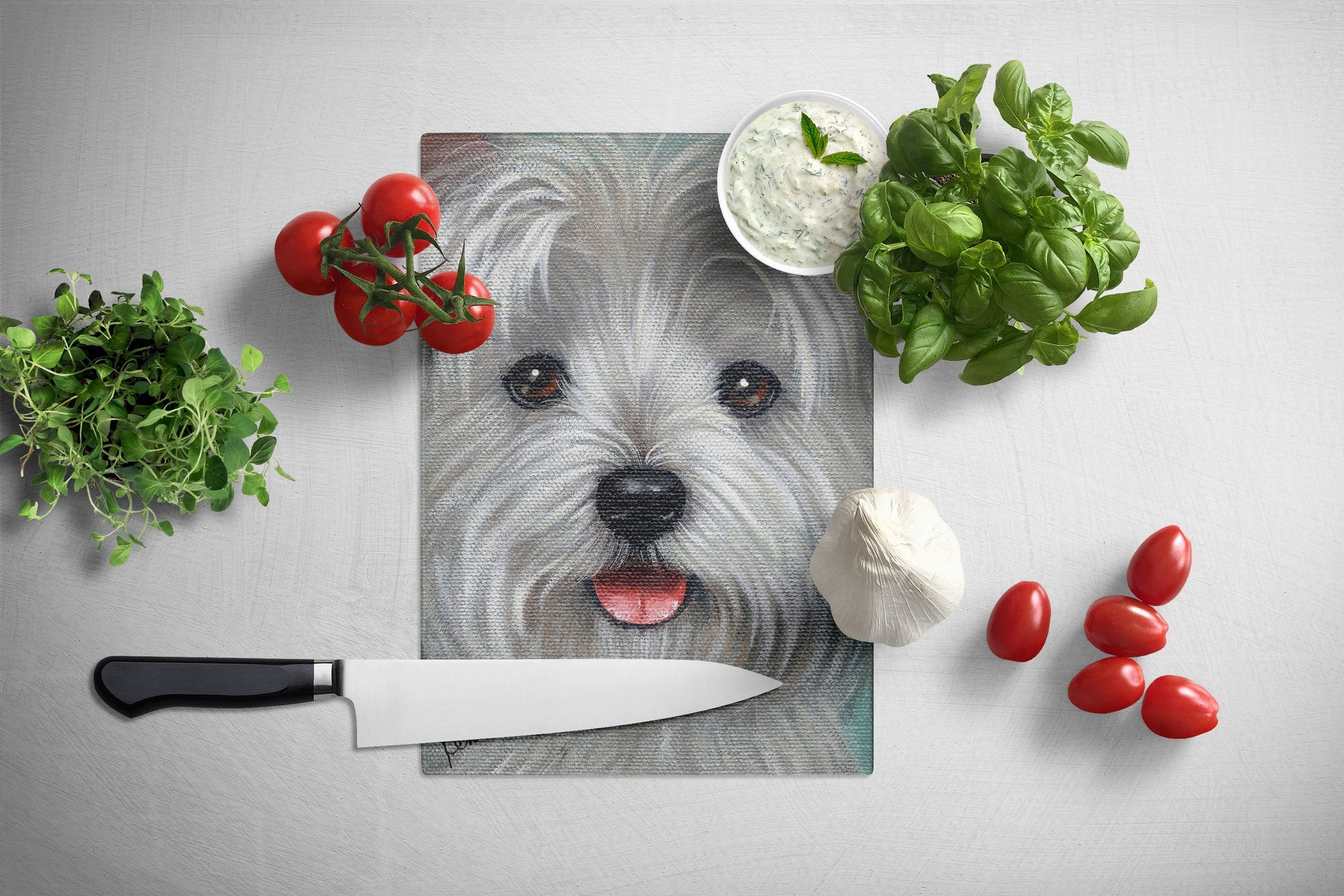 Westie Kissable Face Glass Cutting Board Large PPP3212LCB by Caroline's Treasures