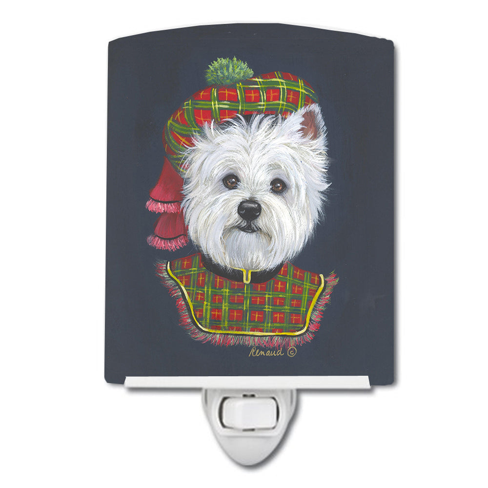 Westie Lad Plaid Ceramic Night Light PPP3213CNL - the-store.com