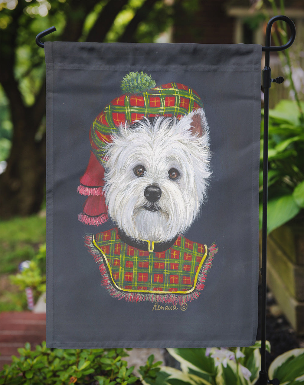 Westie Lad Plaid Flag Garden Size PPP3213GF  the-store.com.