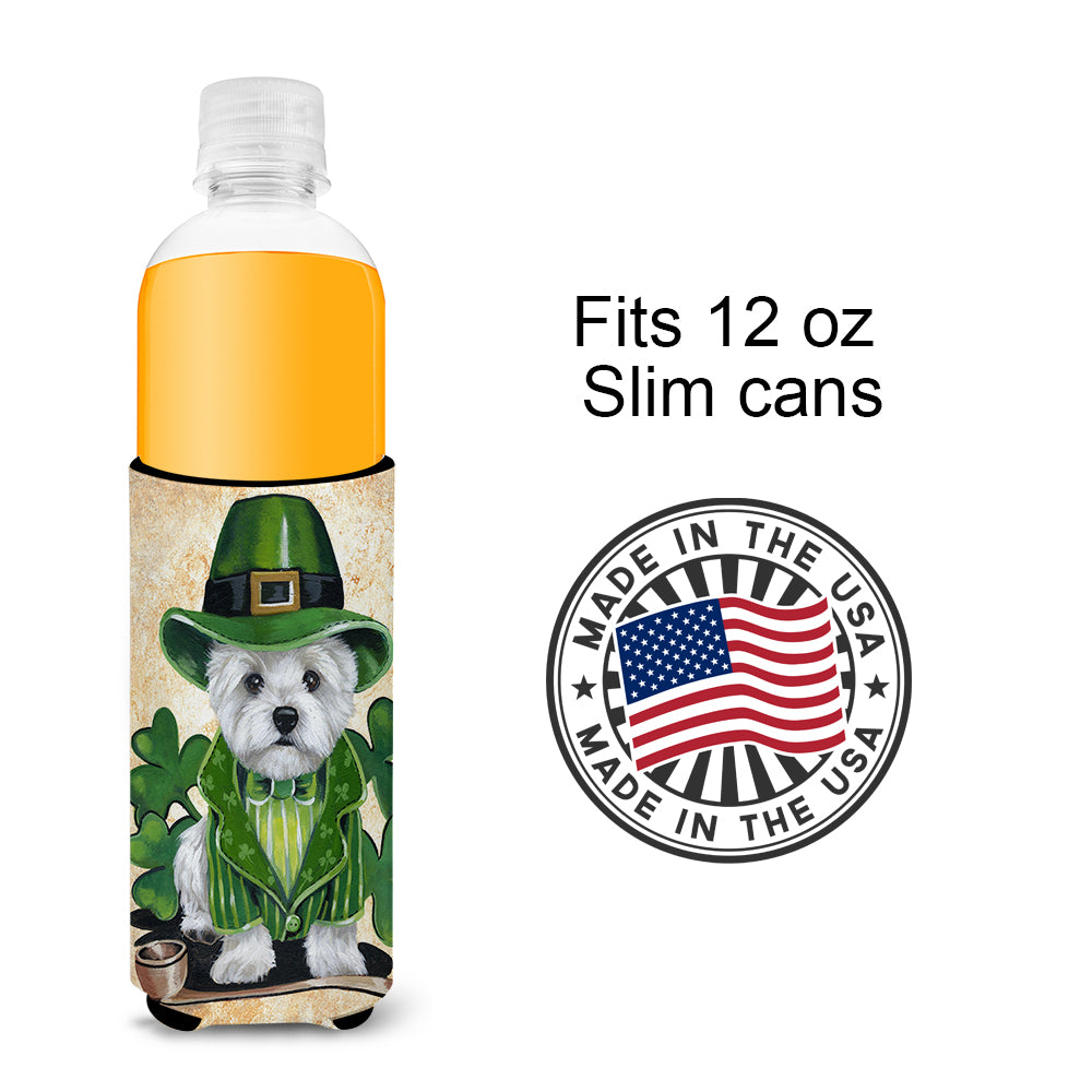 Westie St Patrick's Day Leprechaun Ultra Hugger for slim cans PPP3214MUK  the-store.com.