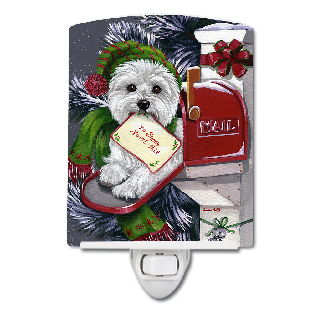 Westie Christmas Letter to Santa Ceramic Night Light PPP3215CNL - the-store.com