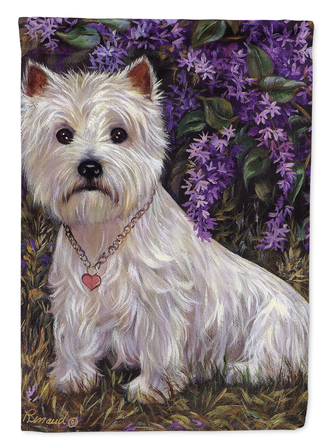 Westie Lily & Lilacs Flag Garden Size PPP3216GF  the-store.com.