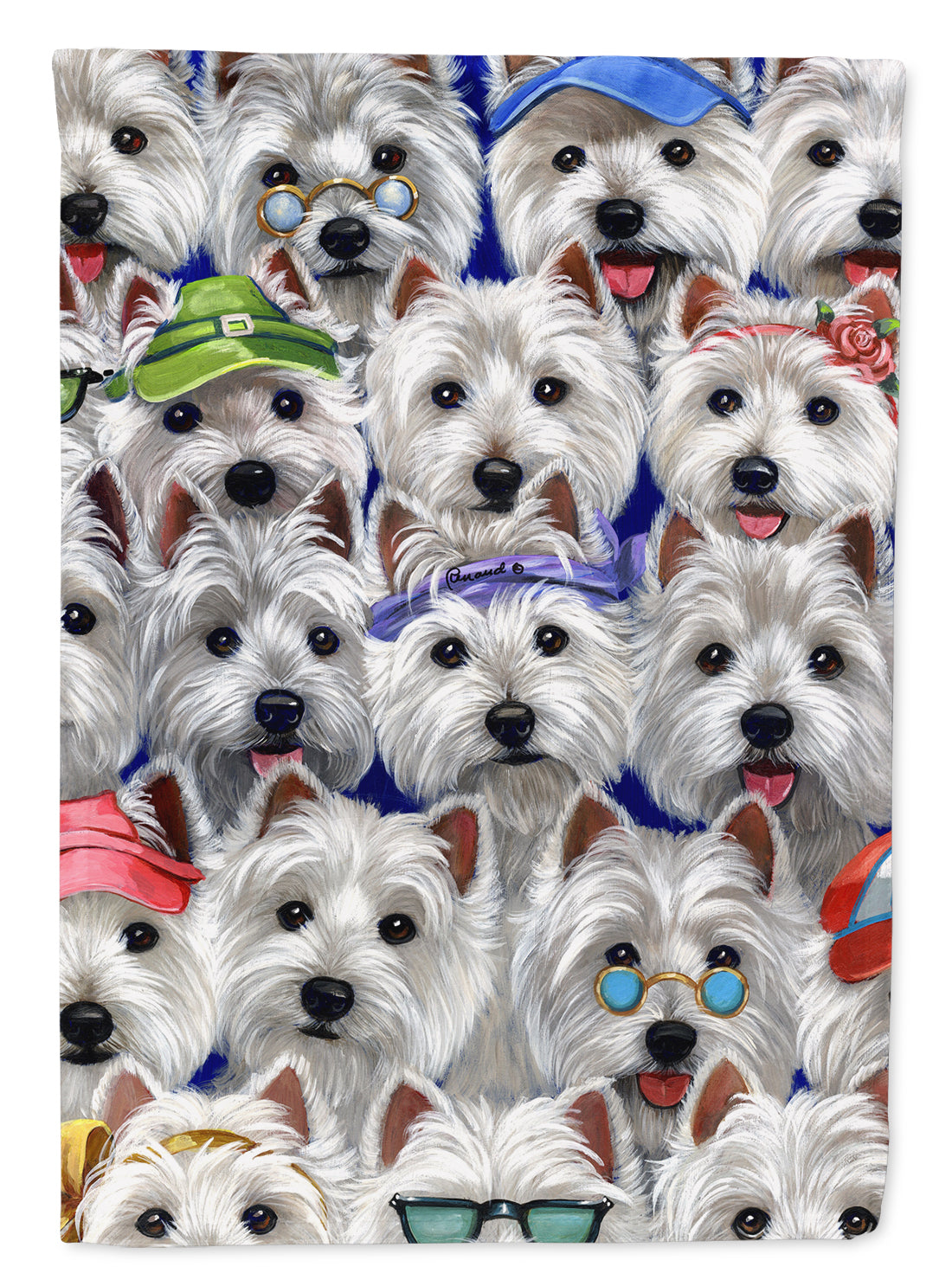 Westie Many Faces Flag Canvas House Size PPP3217CHF  the-store.com.