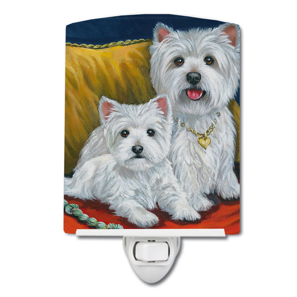 Westie Mom and Pup Ceramic Night Light PPP3218CNL - the-store.com