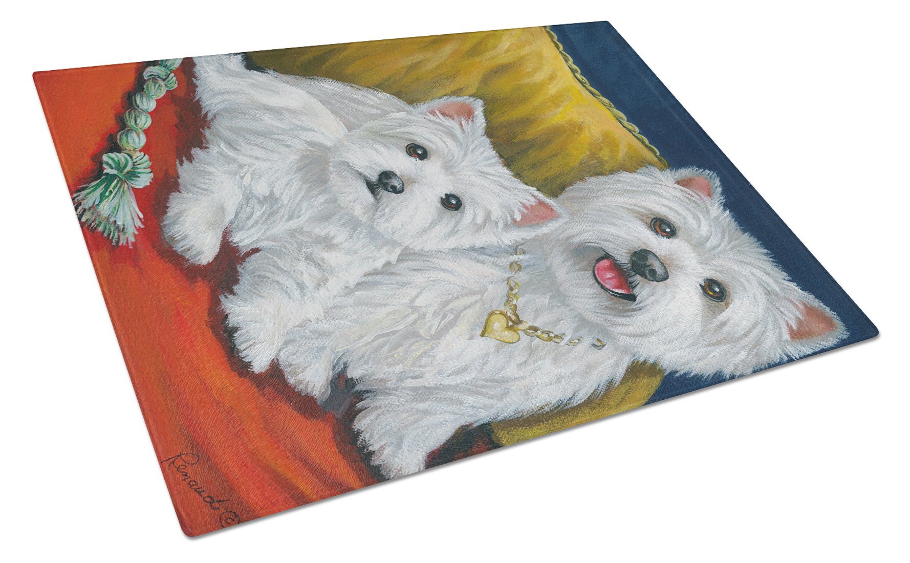 Westie Mom and Pup Glass Cutting Board Large PPP3218LCB by Caroline's Treasures