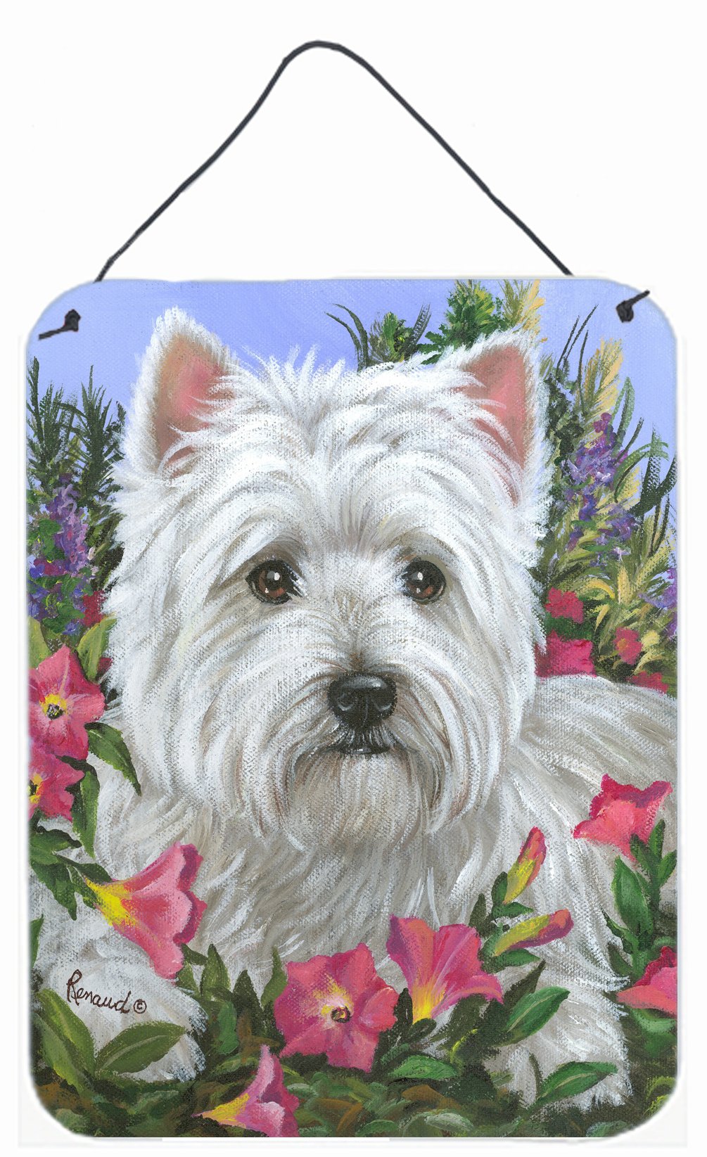 Buy this Westie Petunia Wall or Door Hanging Prints PPP3221DS1216