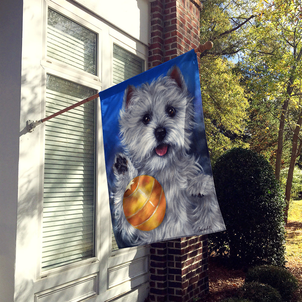 Westie Play Ball Flag Canvas House Size PPP3223CHF  the-store.com.