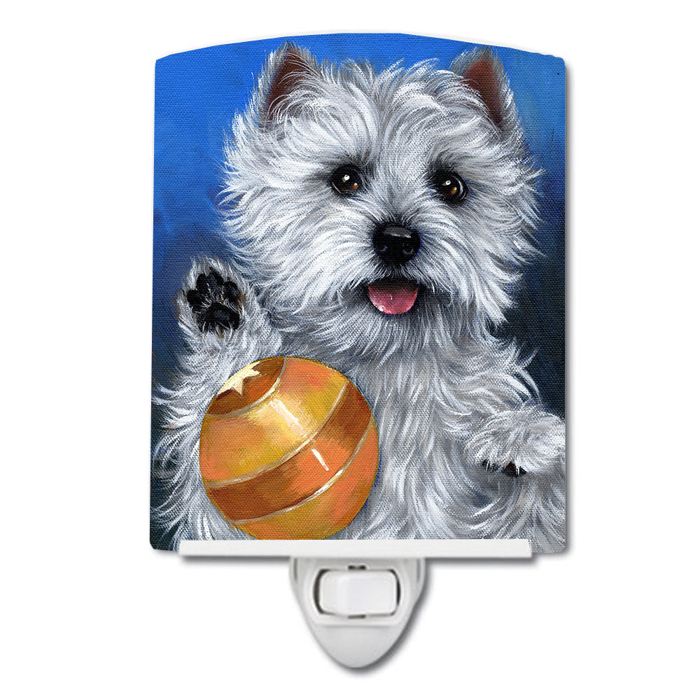 Westie Play Ball Ceramic Night Light PPP3223CNL - the-store.com