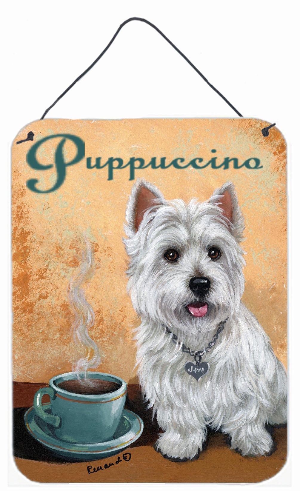 Buy this Westie Puppuccino Wall or Door Hanging Prints PPP3225DS1216