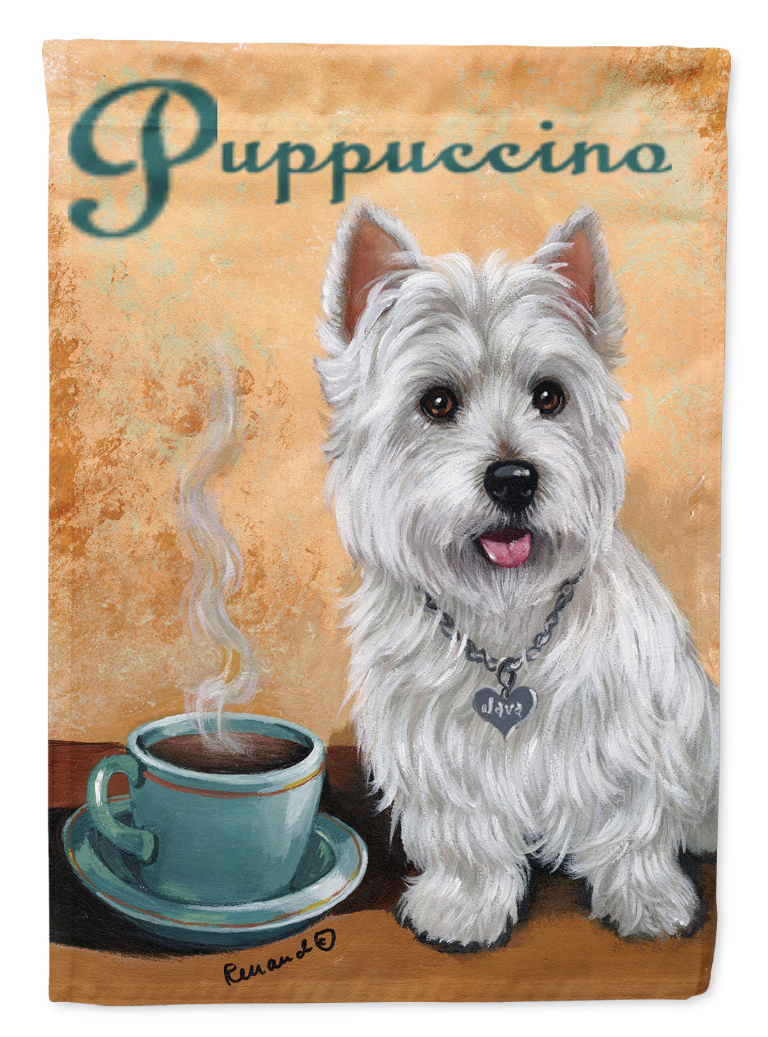 Westie Puppuccino Flag Garden Size PPP3225GF  the-store.com.