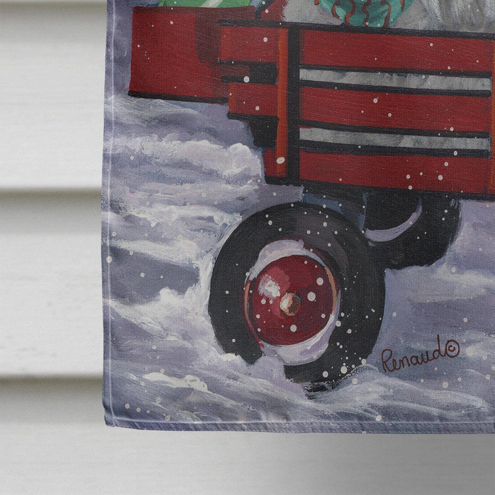 Westie Christmas Red Wagon Flag Canvas House Size PPP3227CHF  the-store.com.