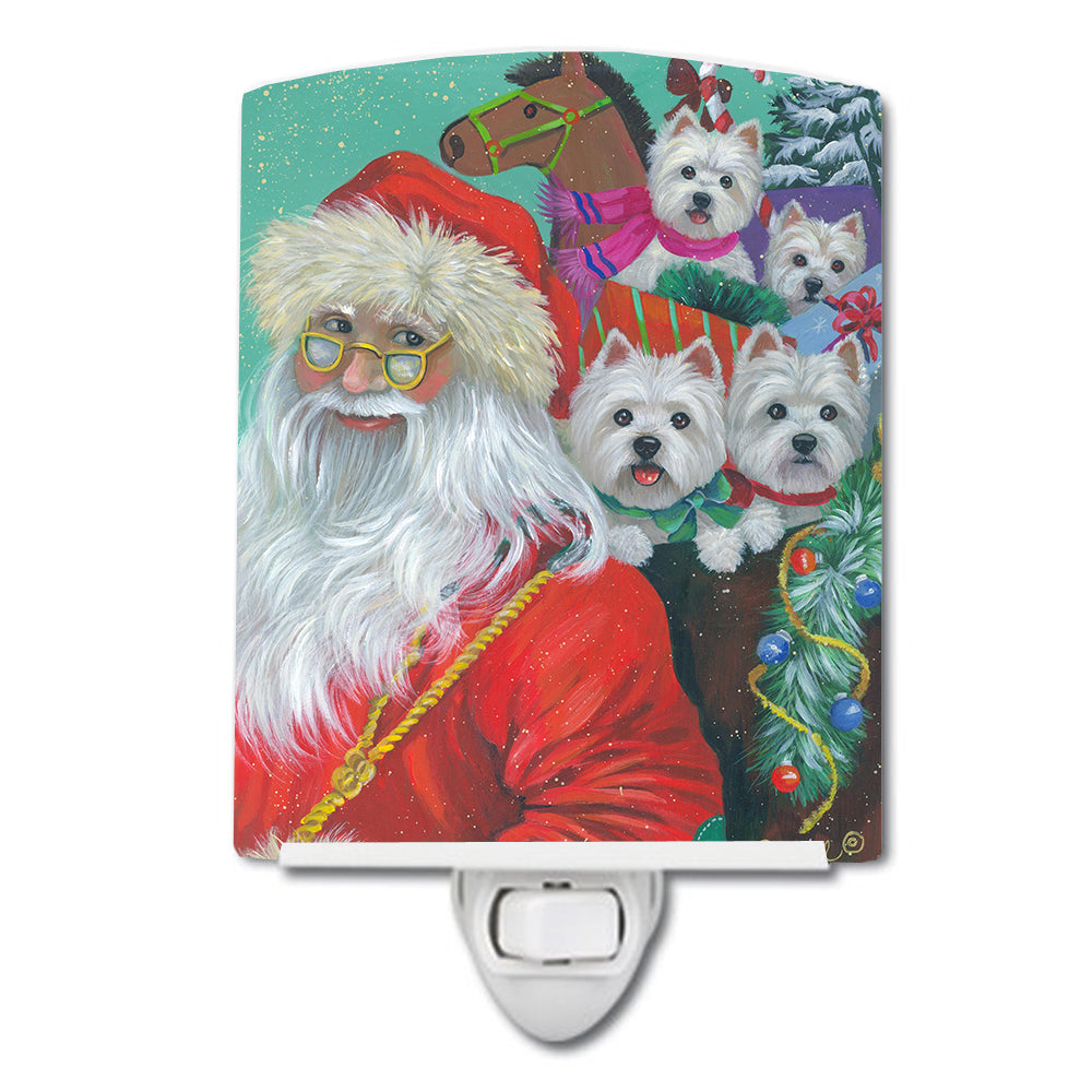 Westie Christmas Santa's Westies Ceramic Night Light PPP3229CNL - the-store.com