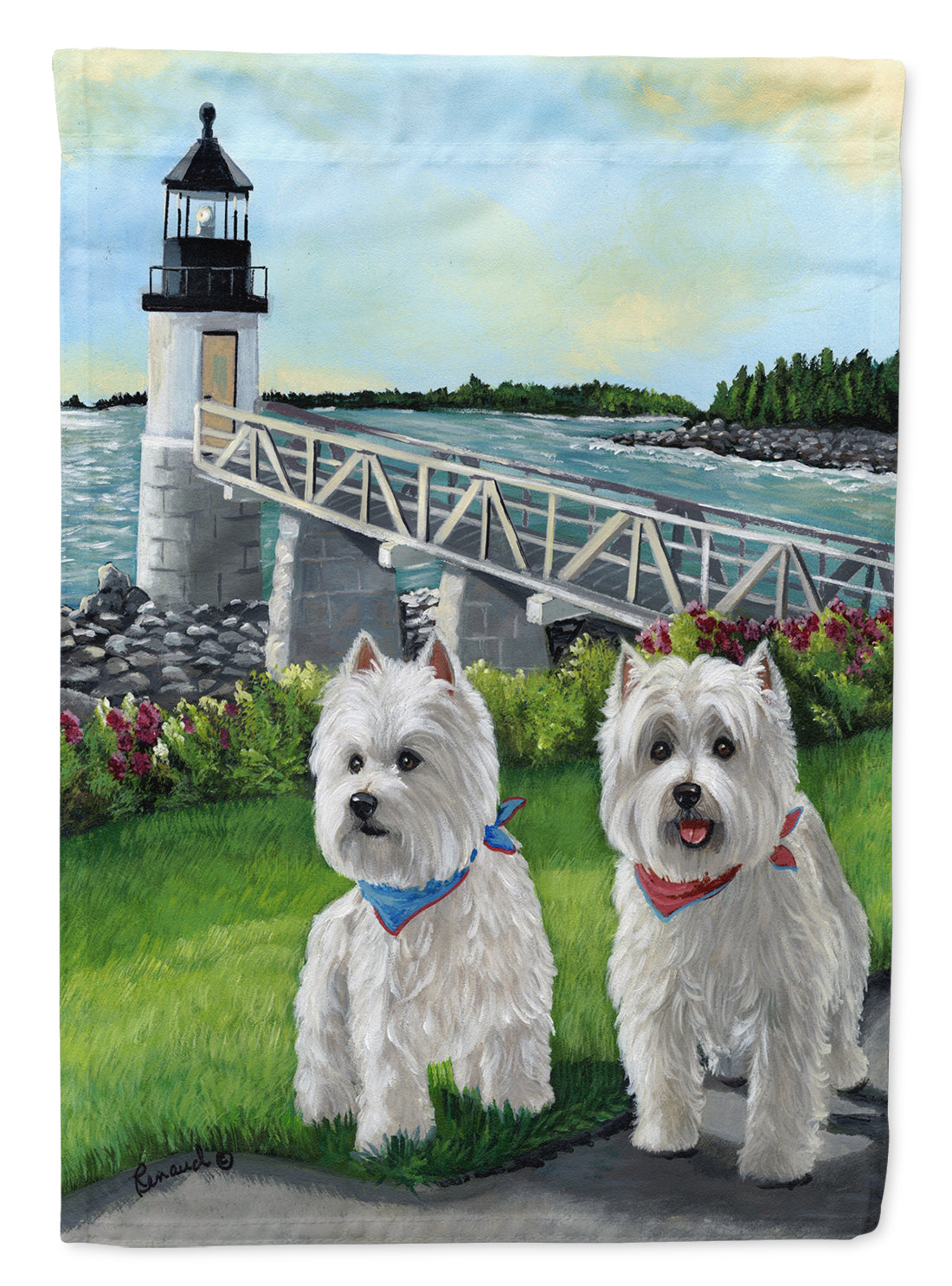 Westie Schooner & Annie Flag Garden Size PPP3230GF  the-store.com.